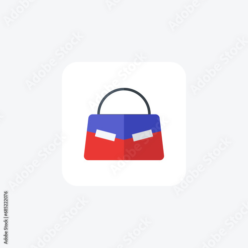 Purse, Handbag, flat color icon, pixel perfect icon