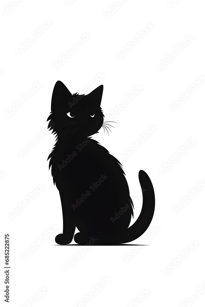black kitten in an elegant vector silhouette black kitten in an elegant vector silhouette