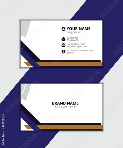 modern business card print templates. Personal visiting card with company logo. Vector illustration. Creative and modern business card template.
