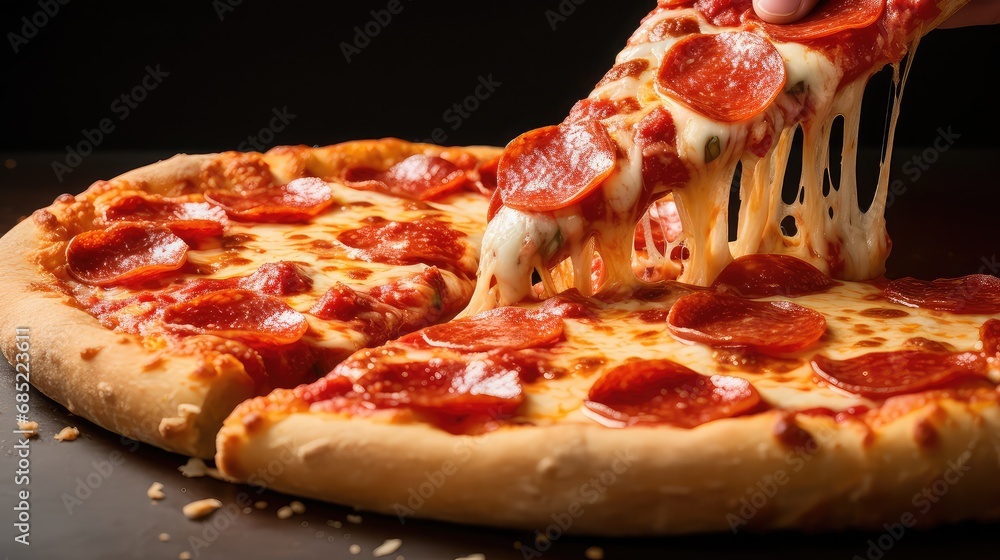 tasty pepperoni pizza food photo illustration cheese crust, meal lunch, dinner snack tasty pepperoni pizza food photo