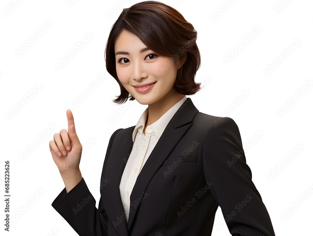 Confident Businesswoman Pointing at Success Graph in Meeting Room with Colleagues Generative AI Confident Businesswoman Pointing at Success Graph in Meeting Room with Colleagues Generative AI
