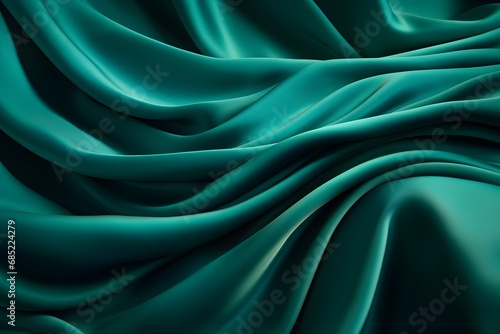 Abstract Green Silk Fabric with Intricate Long Pattern for Textile and Fashion Design Generative AI