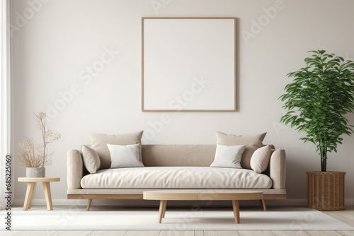 Modern minimalist interior design with wallart - AI Generated © Arthur