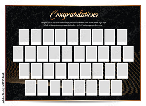 Graduation photo frame mosaic collage template