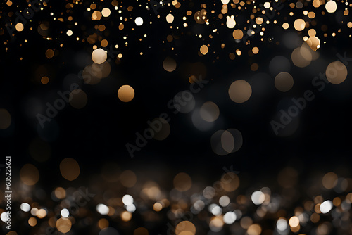 Gold bokeh luxury background - golden falling glowing rich modern spray sparkle wallpaper - new year pattern overlay background © Noreen