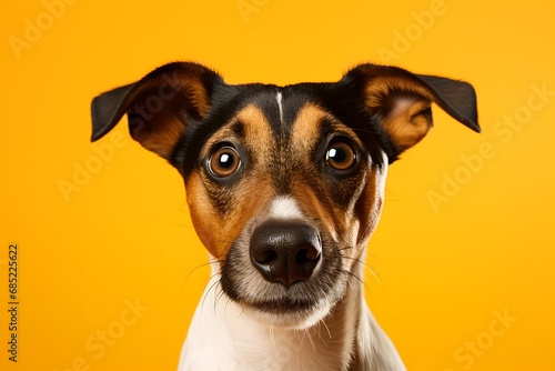 Friendly canine staring directly at the camera with a curious expression on its face Generative AI © Sheela