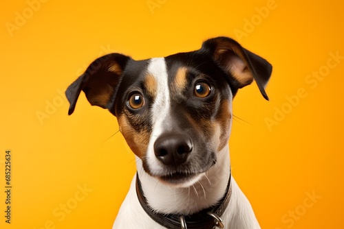 Friendly canine staring directly at the camera with a curious expression on its face Generative AI