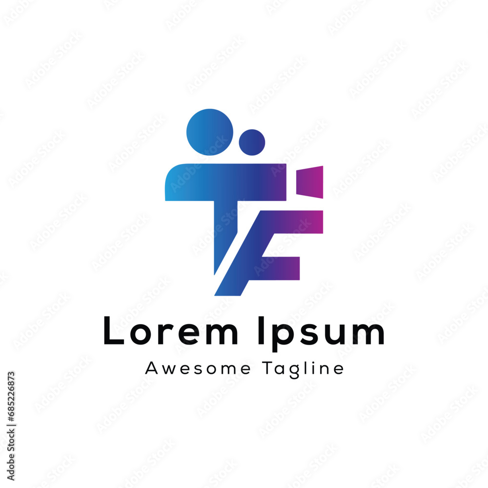 TF letter with camera shape logo desgin TF letter with camera shape logo desgin