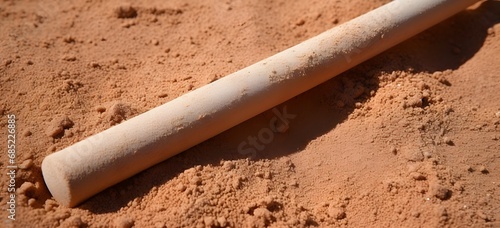 Abandoned Baseball Bat Left in the Dusty Ground as a Reminder of a Game Once Played Generative AI