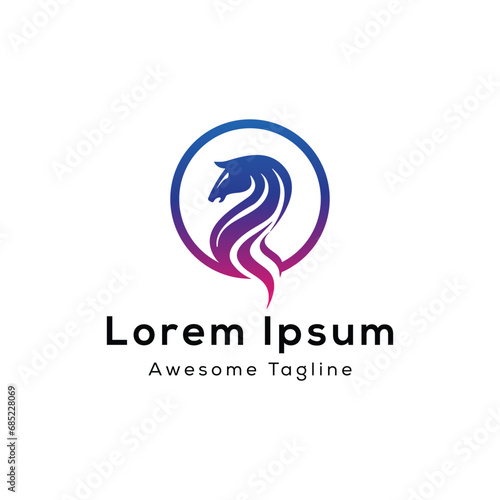 Dragon circle shape logo design 