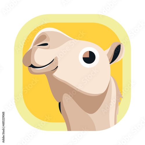 Cute Camel Head Mascot Icon