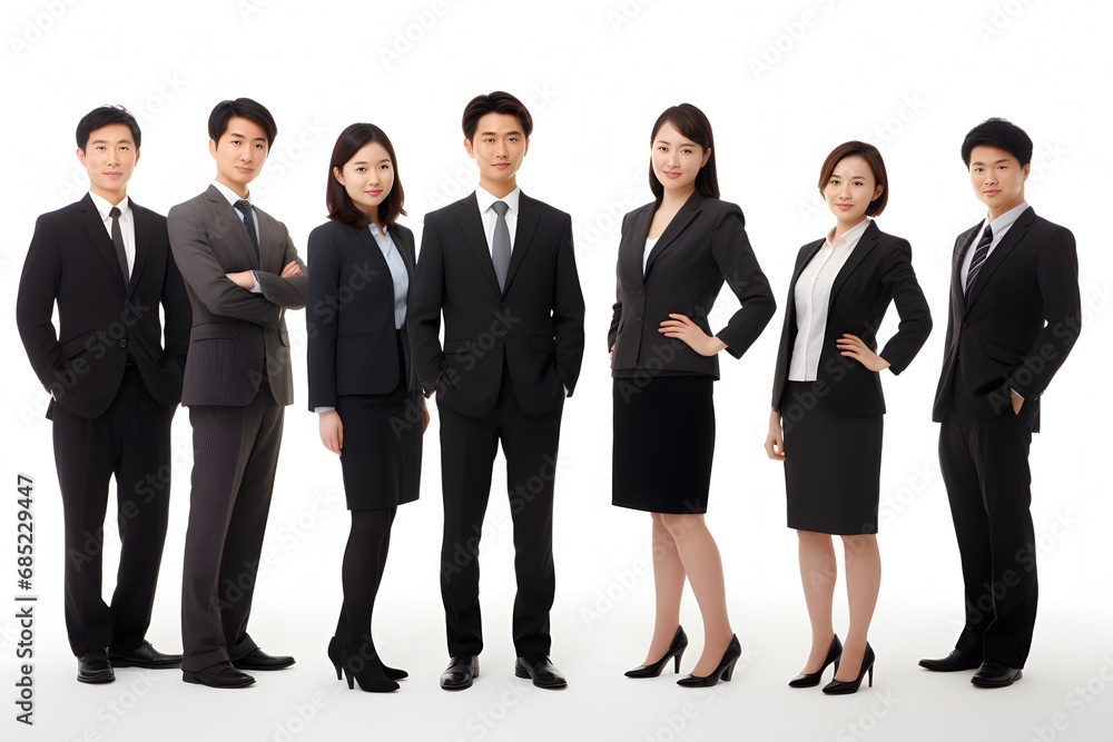 Diverse Asian Business Group Standing in Line with Confidence and Professionalism for Corporate Success Generative AI Diverse Asian Business Group Standing in Line with Confidence and Professionalism for Corporate Success Generative AI