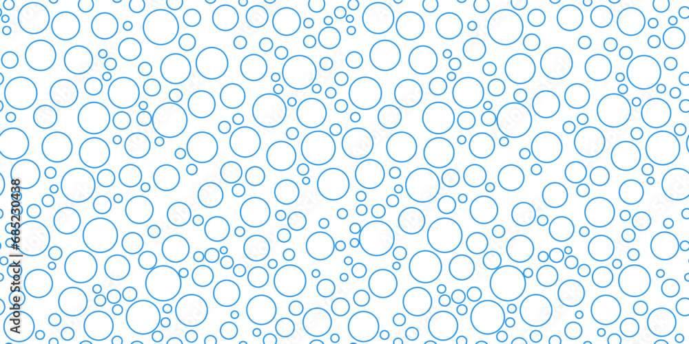 Bubbles soda seamless pattern. Сarbonated blue water texture