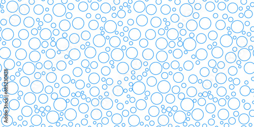 Bubbles soda seamless pattern. Сarbonated blue water texture