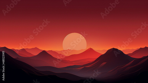 Sunrise over Majestic Mountain Peaks