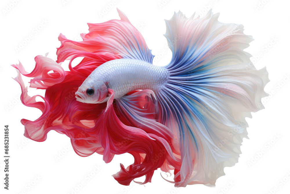 Betta Fish Aquatic Jewel on a White or Clear Surface PNG Transparent Background
