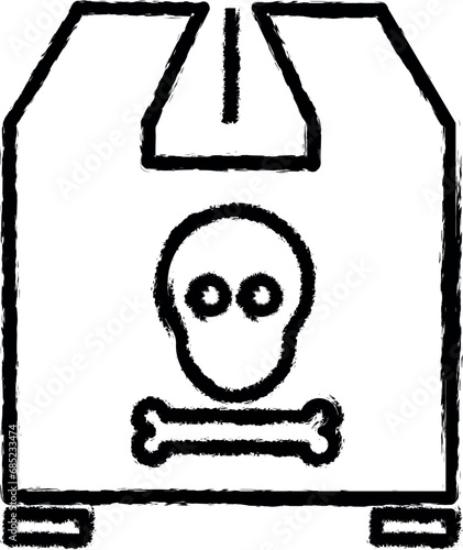 dangerous premise outline icon grunge style vector