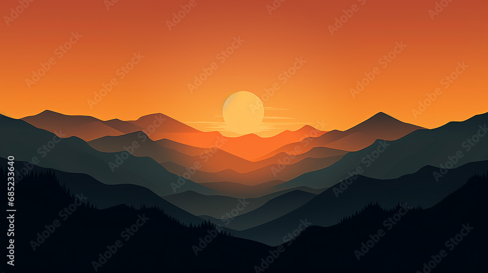 mountains sunset landscape adventure