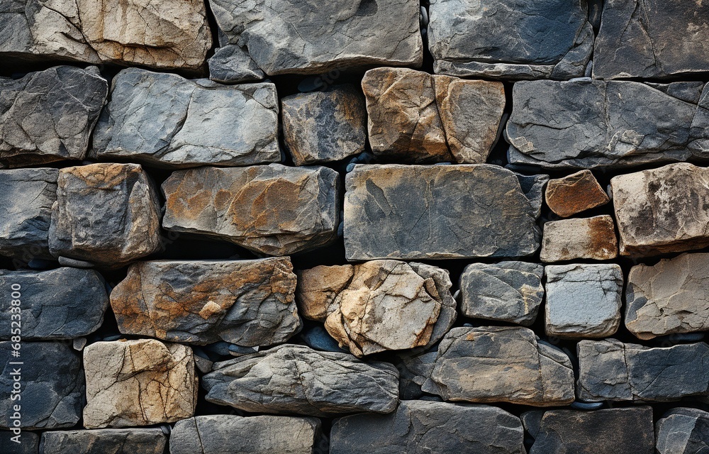 Fototapeta premium a stone wall strengthened by metal wire. Background texture of stone walls.