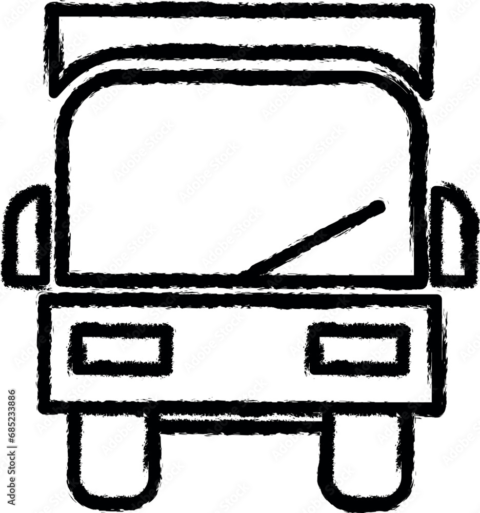 lorry from the front outline icon grunge style vector lorry from the front outline icon grunge style vector