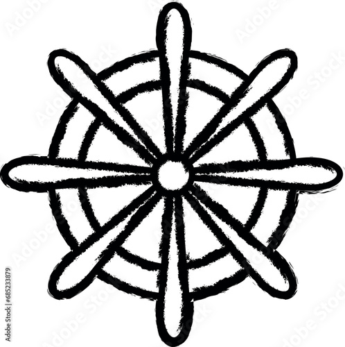 handwheel outline icon grunge style vector