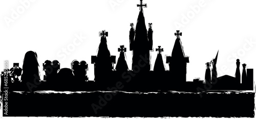 Barcelona detailed skyline icon grunge style vector
