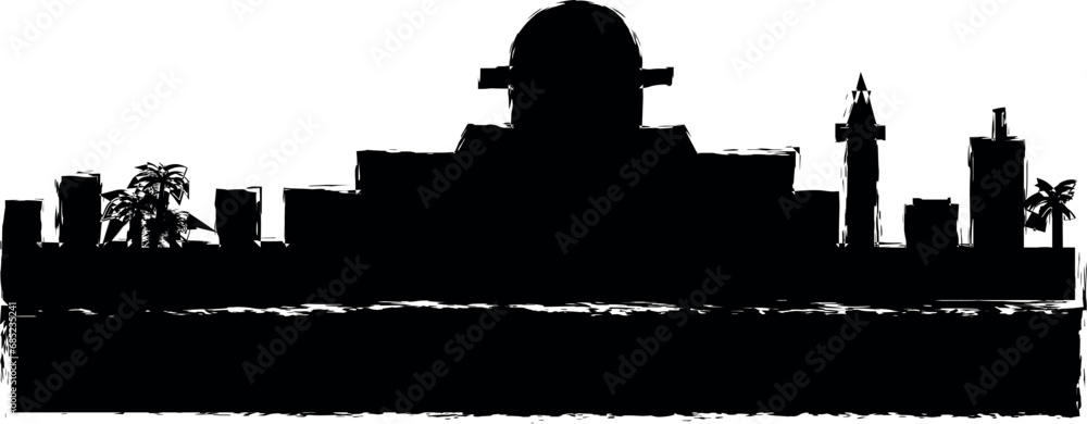 Fototapeta premium Israel detailed skyline icon grunge style vector