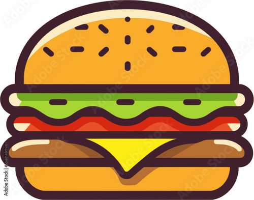 Clean vector of a hamburger