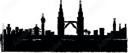 Canvas Print Kuala Lumpur detailed skyline icon grunge style vector