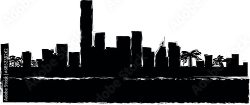 Los Angeles detailed skyline icon grunge style vector