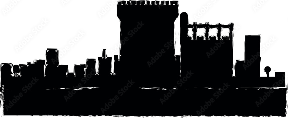 Fototapeta premium Dublin detailed skyline icon grunge style vector