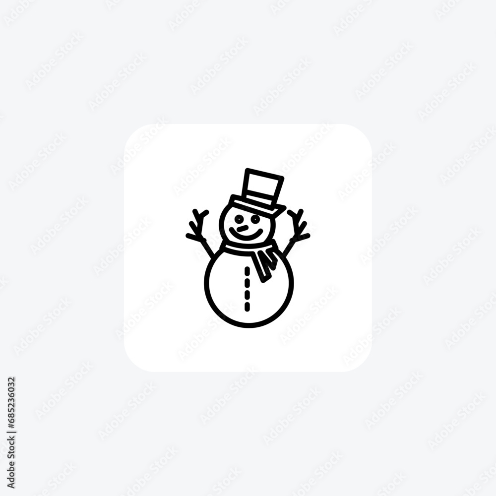 Snowman, Winter Sculpture,Line Icon, Outline icon, vector icon, pixel perfect icon Snowman, Winter Sculpture,Line Icon, Outline icon, vector icon, pixel perfect icon