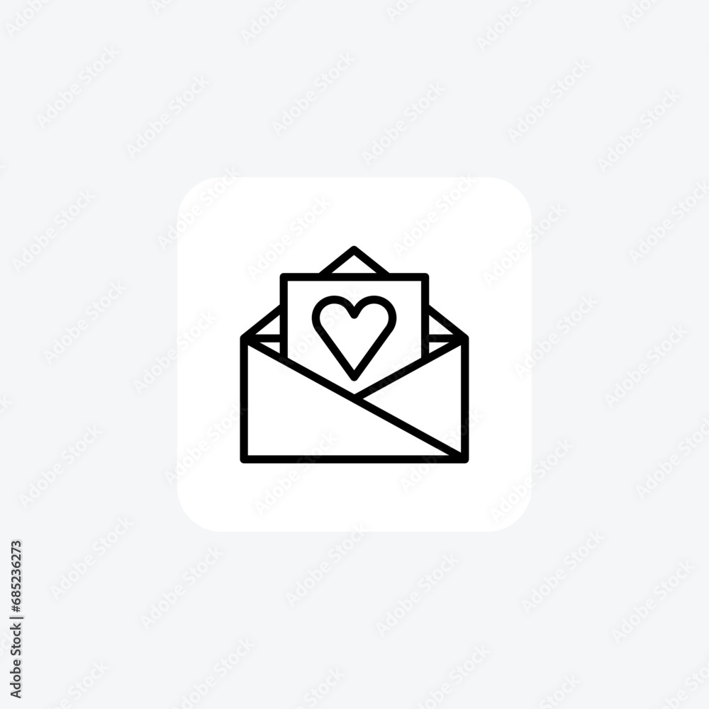 Love Letter, Romantic Correspondence, Line Icon, Outline icon, vector icon, pixel perfect icon Love Letter, Romantic Correspondence, Line Icon, Outline icon, vector icon, pixel perfect icon