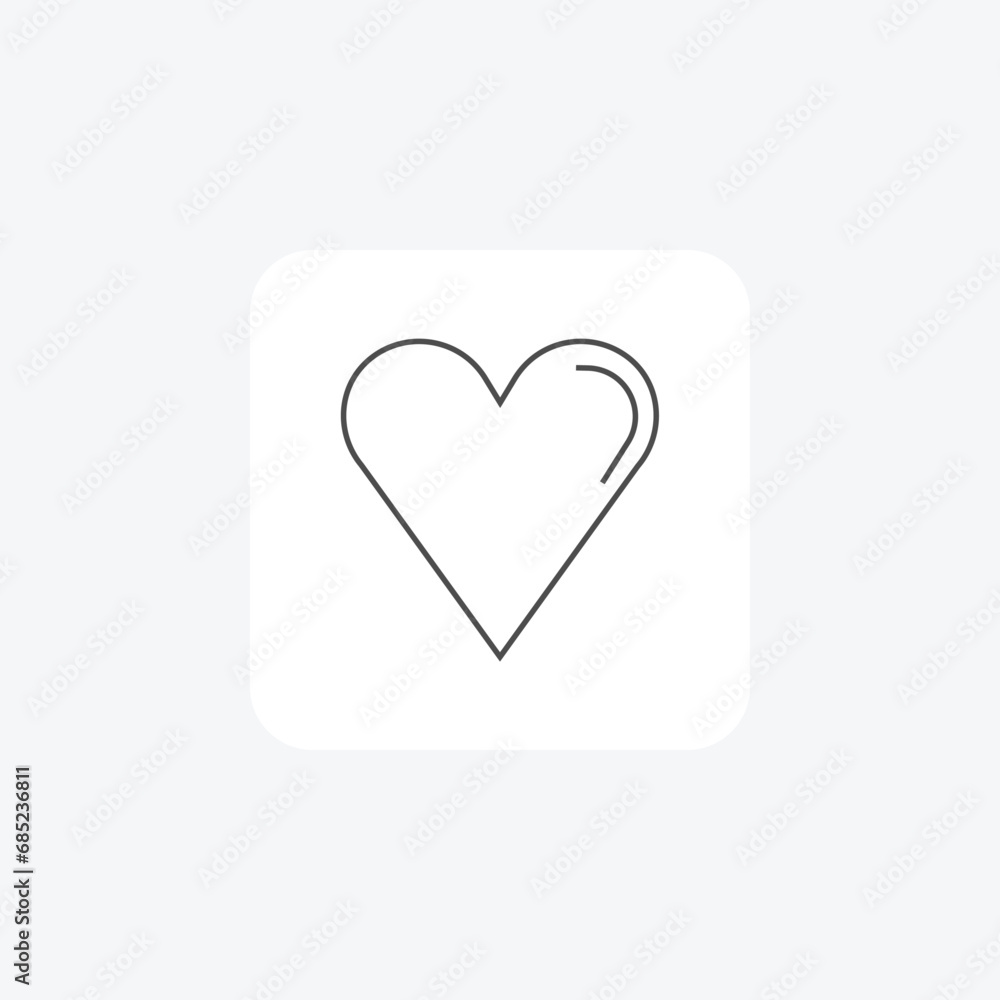 Heart, Love Symbol, Emotional Icon, thin line icon, grey outline icon, pixel perfect icon