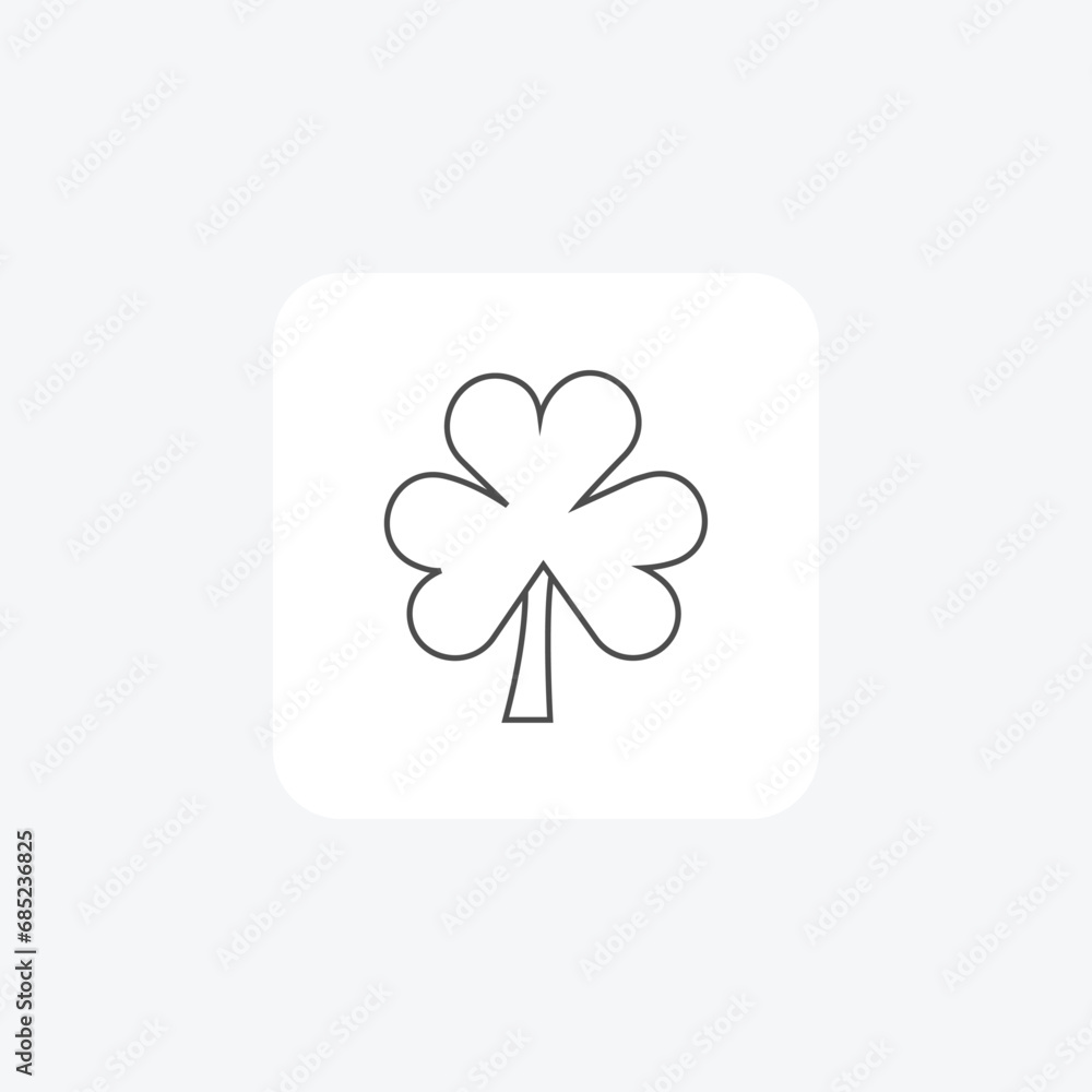 Shamrock, Symbol of Ireland, thin line icon, grey outline icon, pixel perfect icon Shamrock, Symbol of Ireland, thin line icon, grey outline icon, pixel perfect icon