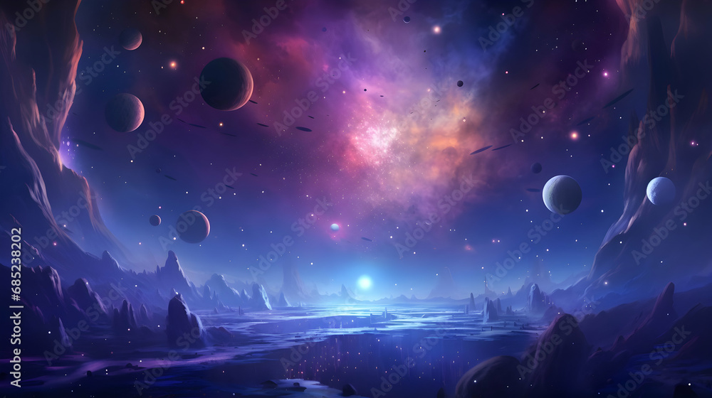 Universe, Star Region. Video Game`s Digital CG Artwork, Concept Illustration, Realistic Cartoon Style Background,Generated with AI. Universe, Star Region. Video Game`s Digital CG Artwork, Concept Illustration, Realistic Cartoon Style Background,Generated with AI.