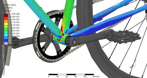 FEM analysis of a bicycle gear transmission. photo