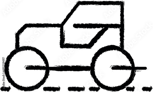 asphalt stacker outline icon grunge style vector