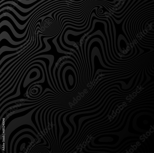 Black contrast abstract poster design with detailed realistic optical interference effect. Illusion of movement for banner, flier, invitation, cover, business card.