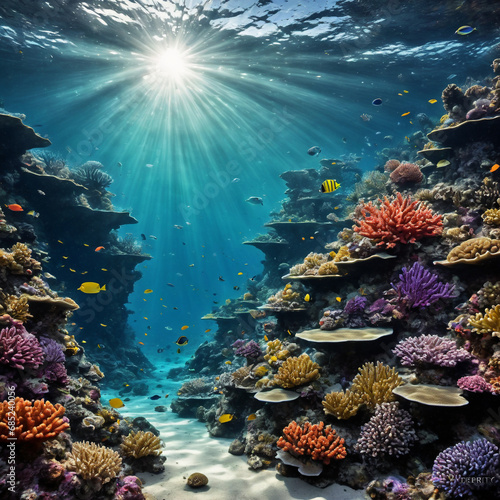 coral reef and fishes © Neslihan