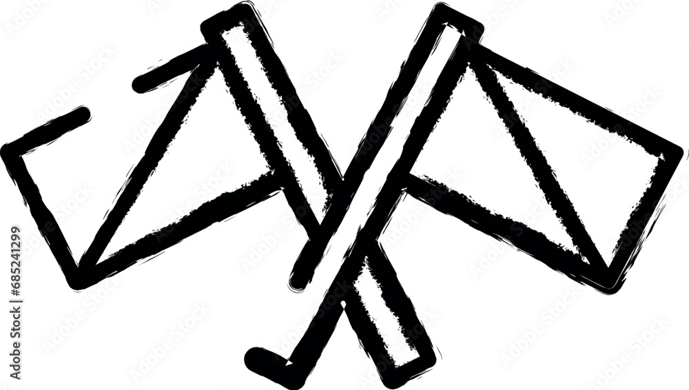 warning flags icon grunge style vector warning flags icon grunge style vector