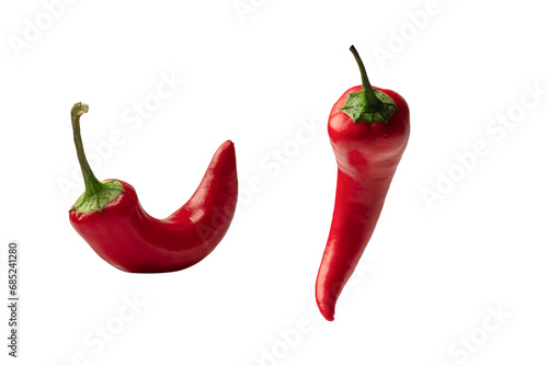 Red hot chili pepper isolated on a white background.