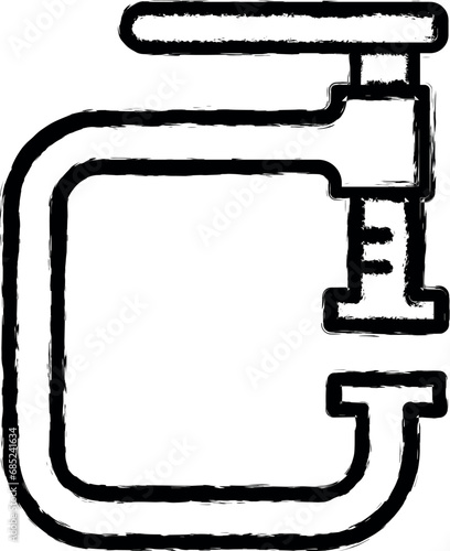 Clamp tool icon grunge style vector