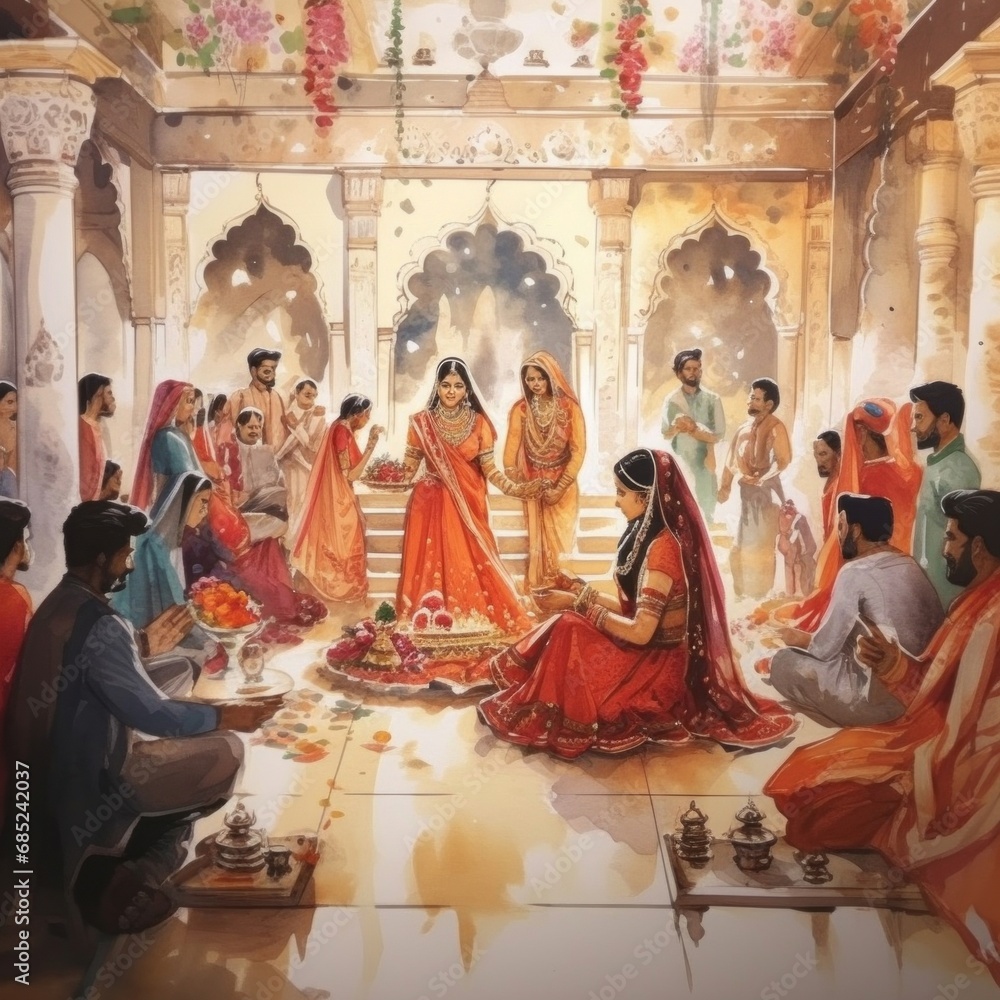 indian wedding painting