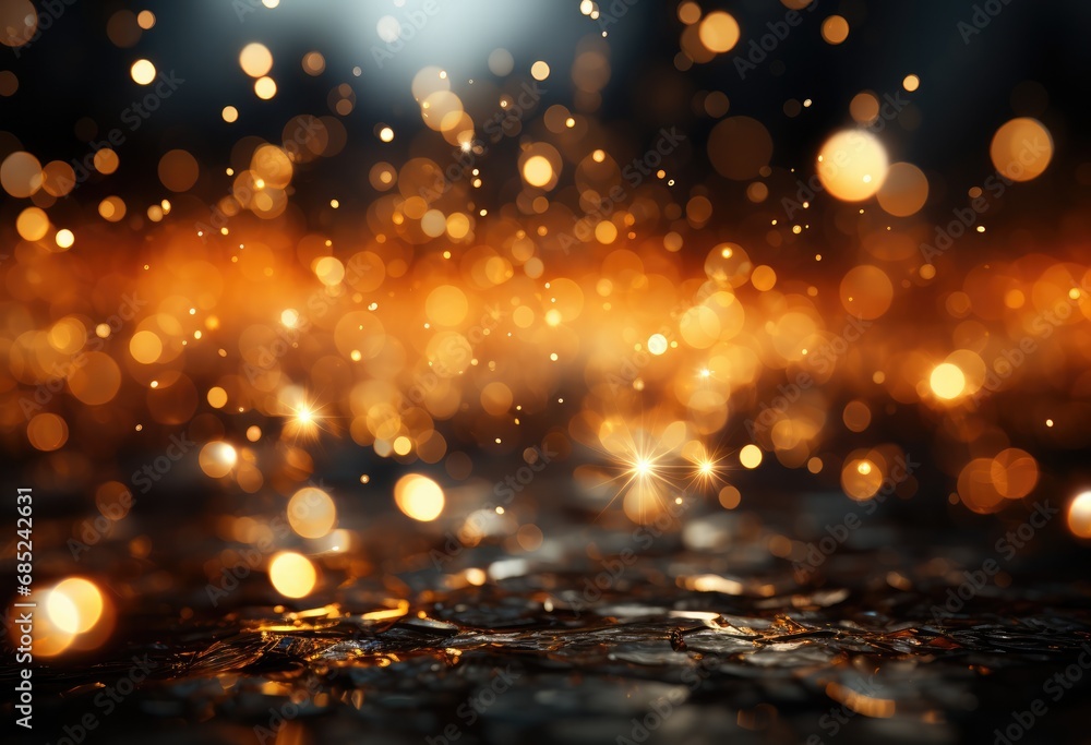 Fototapeta premium New year golden glitter on black background 