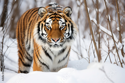 Siberian Tiger in the snow  Panthera tigris 