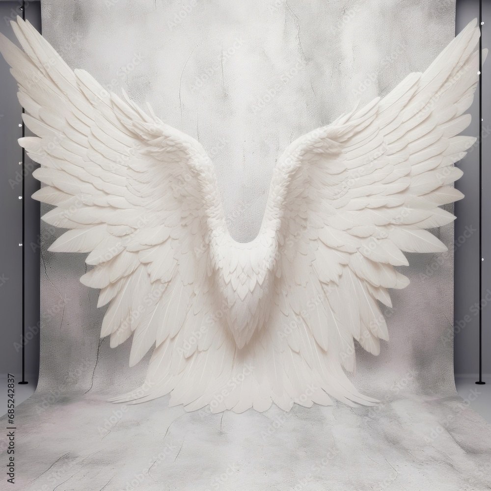 Fototapeta premium angel wings on black