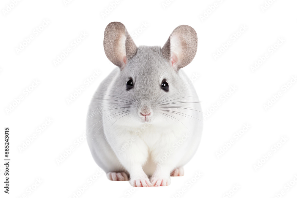 Chinchilla Soft Fur Companion on a White or Clear Surface PNG Transparent Background