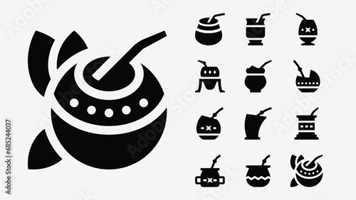 Yerba Mate Gourds Solid Icons photo