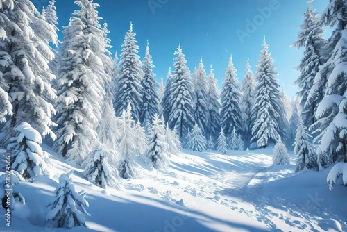 snow covered trees © Shawaiz